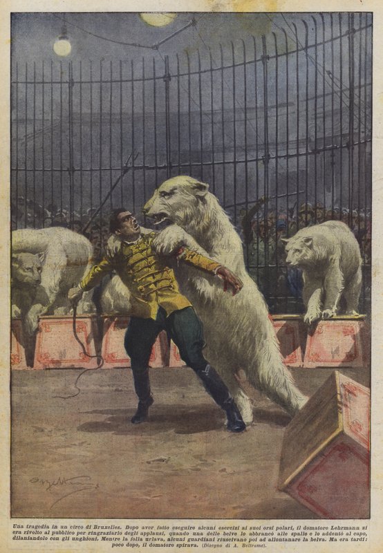 Een tragedie in een circus in Brussel door Achille Beltrame