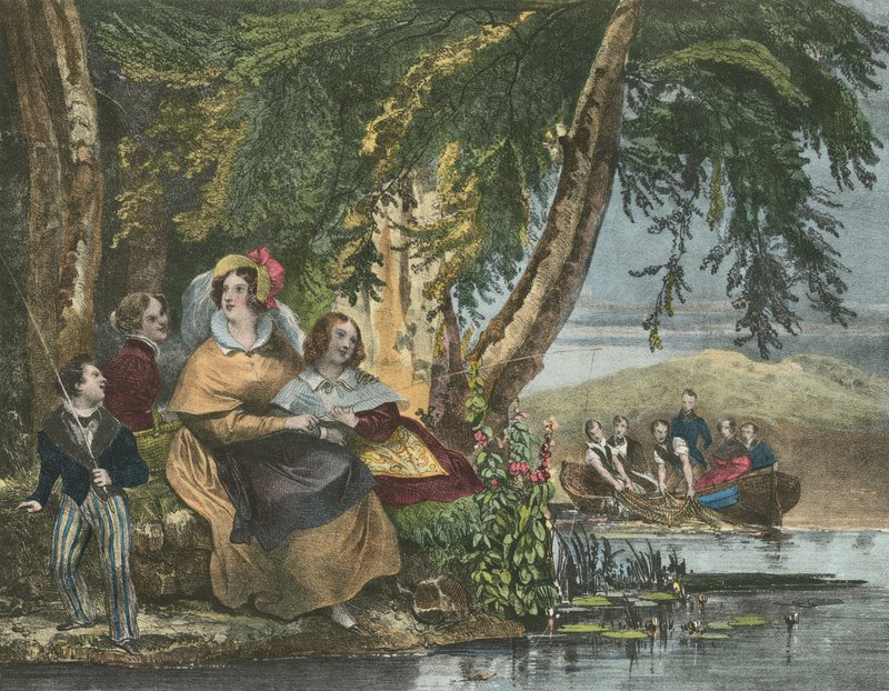 La Peche, Vissen door Achille Devéria