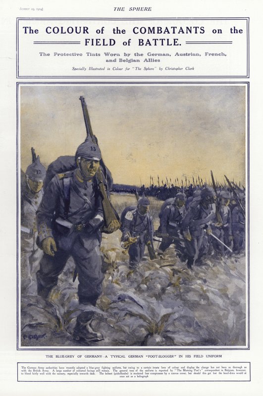 Duitse infanterie in velduniform, Eerste Wereldoorlog, 1914 door Addison Thomas Millar