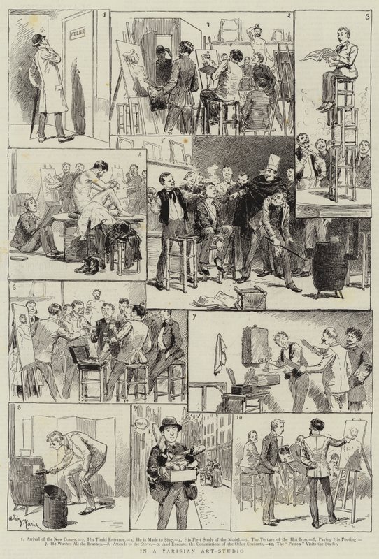 In een Parijse kunststudio door Adrien Emmanuel Marie
