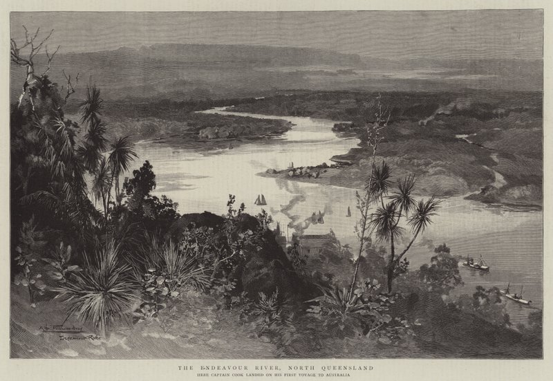 De Endeavour-rivier, Noord-Queensland door Albert Henry Fullwood