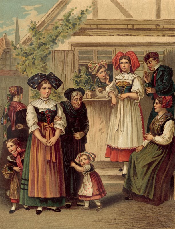 Duitse klederdracht, Elsass Um Strassburg door Albert Kretschmer