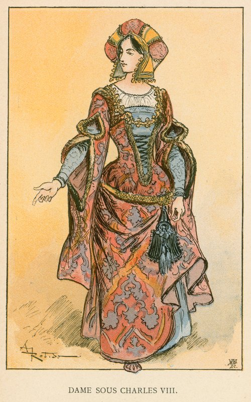 Dame Sous Charles VIII door Albert Robida