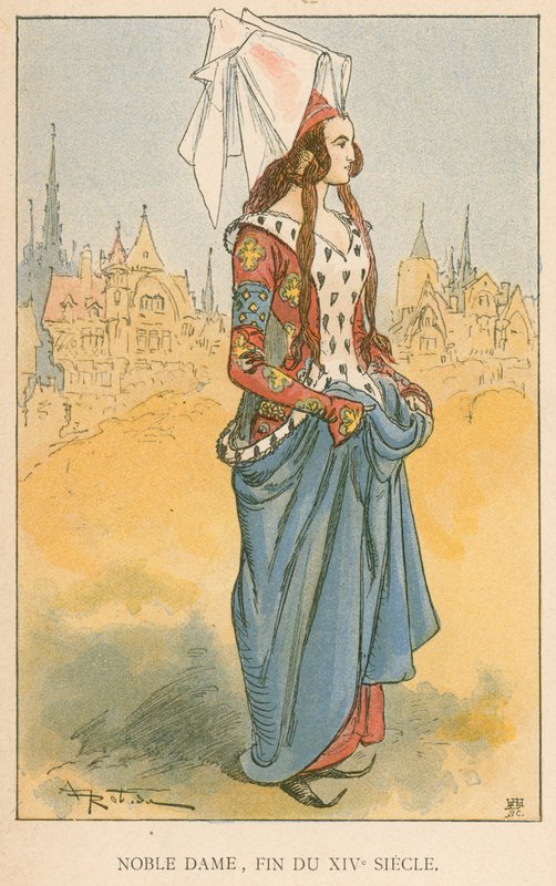 Edele Dame, Eind XIVe Eeuw door Albert Robida