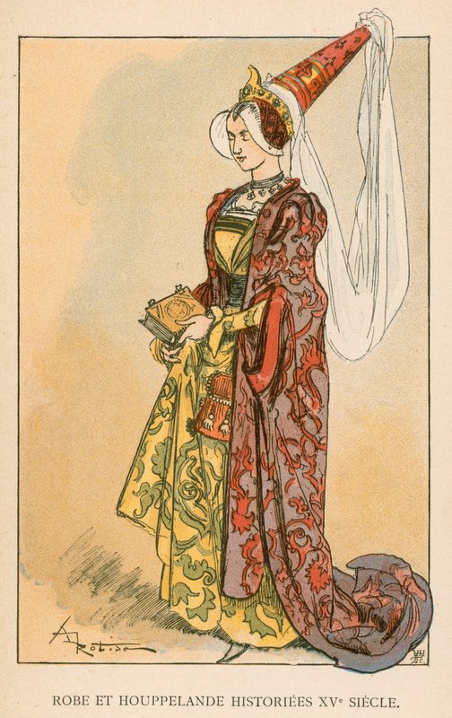 Robe et Houppelande Historiees XVde eeuw door Albert Robida