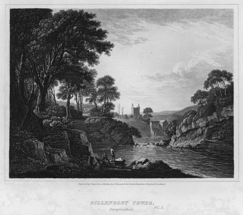 Gillknocky Toren, Dumfrieshire door Alexander (after) Nasmyth