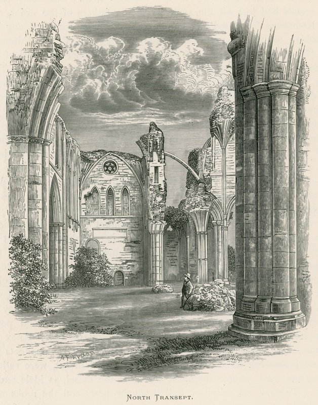 Melrose Abbey, noord transept door Alexander Francis Lydon