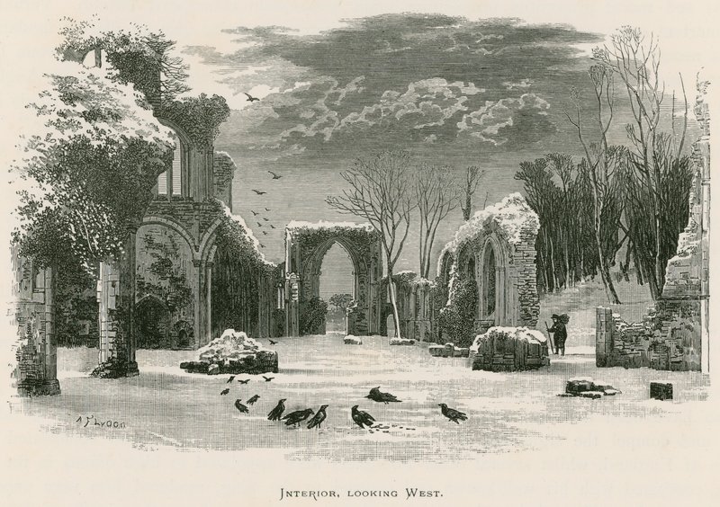 Netley Abbey, interieur, kijkend naar het westen door Alexander Francis Lydon