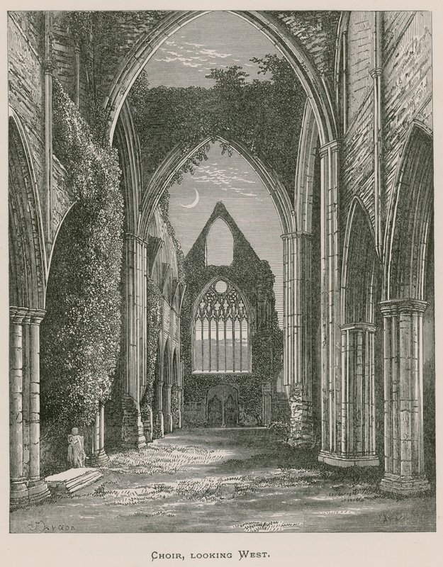 Tintern Abbey, koor, kijkend naar het westen door Alexander Francis Lydon
