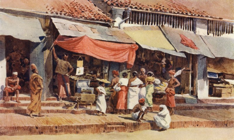Een Straatscène in Kandy door Alexander Henry Hallam Murray