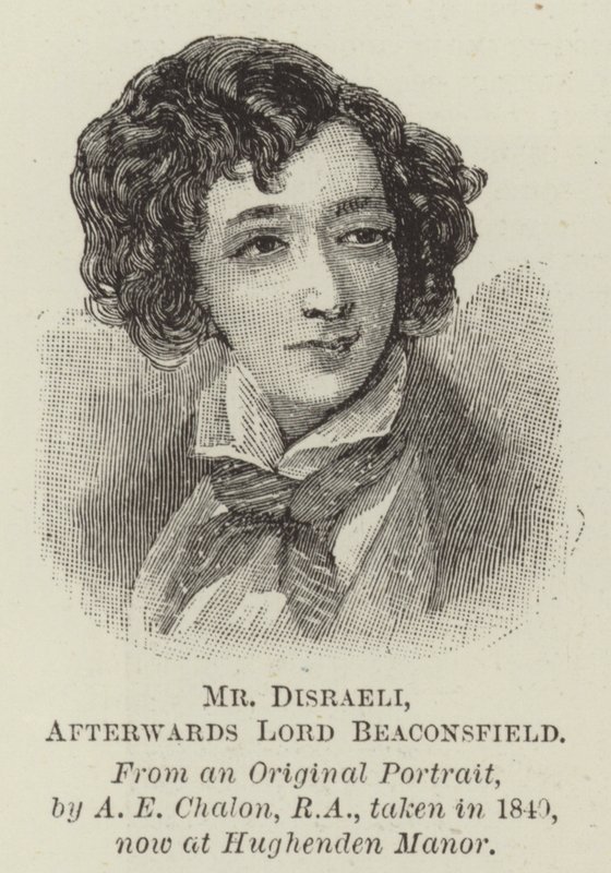 Mr. Disraeli, later Lord Beaconsfield door Alfred Edward Chalon