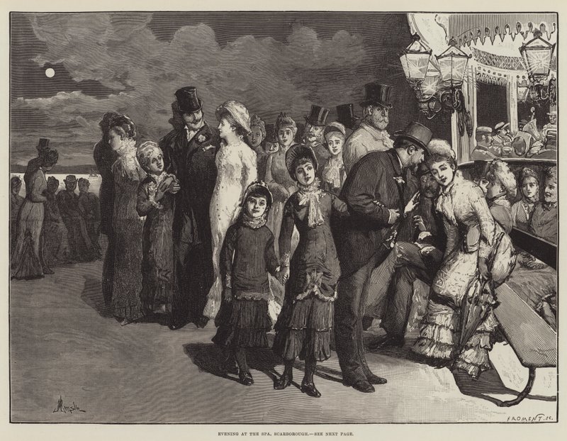 Avond bij de spa, Scarborough door Alfred Edward Emslie