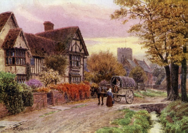 Oktoberavond in Steventon, Berkshire door Alfred Robert Quinton