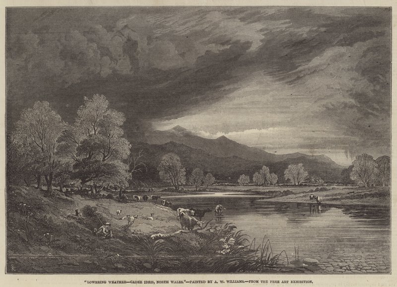 Bewolkt weer, Cader Idris, Noord-Wales door Alfred Walter Williams