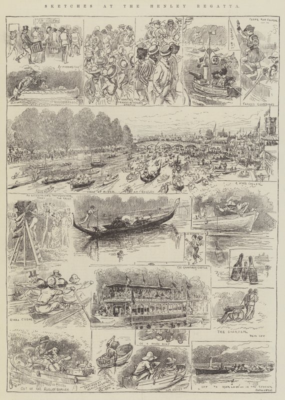 Schetsen bij de Henley Regatta door Alfred Courbould