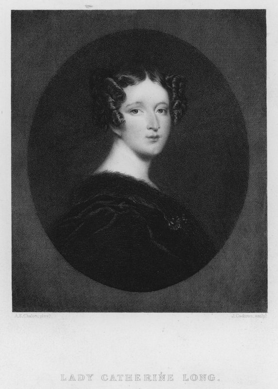 Lady Catherine Long (gravure) door Alfred Edward (after) Chalon