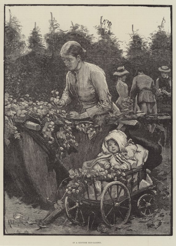 In een Kentse Hop-Tuin door Alfred Edward Emslie