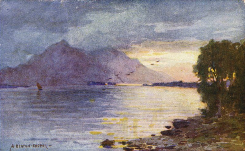 Een Watery Zonsondergang, Lough Leane, Killarney door Alfred Heaton Cooper