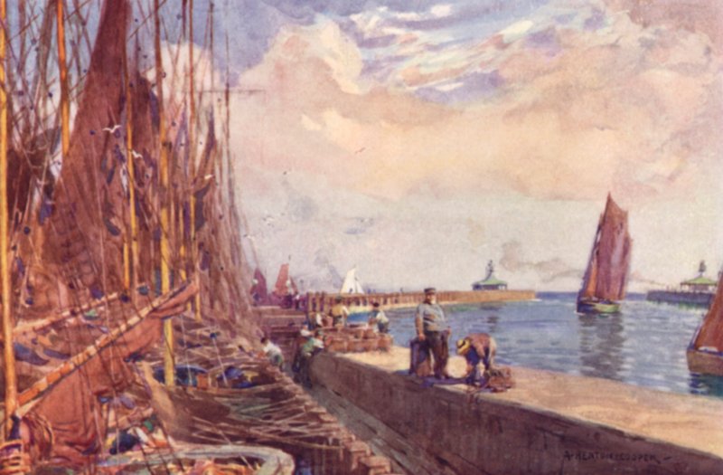 Lowestoft Haven, Suffolk door Alfred Heaton Cooper