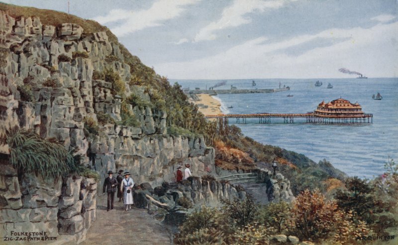 Folkestone, Zig Zag Pad en Pier door Alfred Robert Quinton