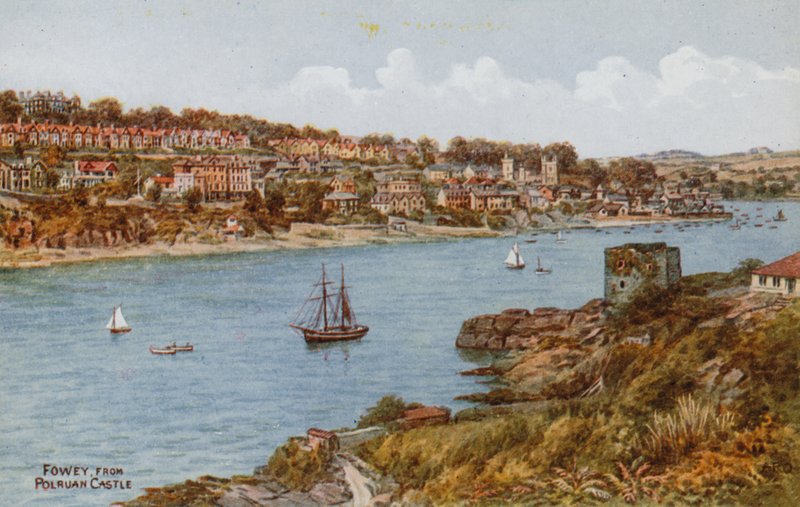 Fowey, vanaf Polruan Kasteel door Alfred Robert Quinton