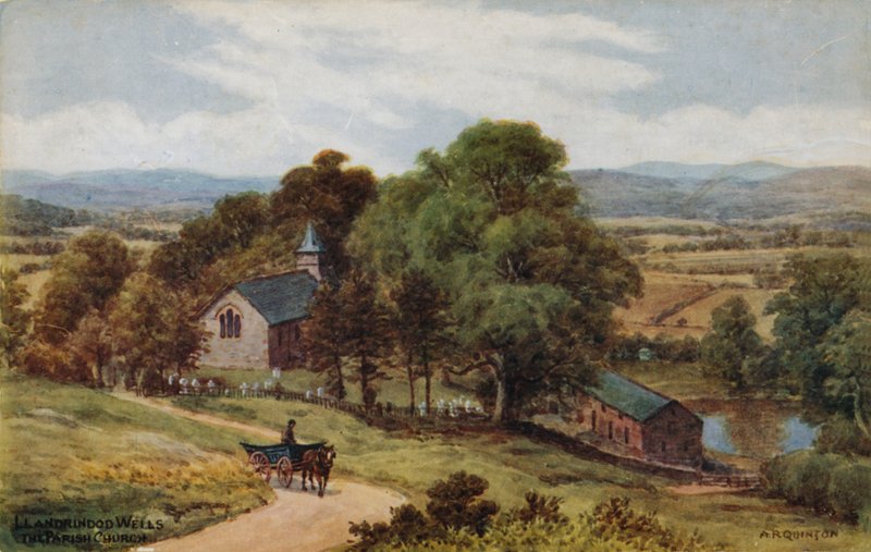 Llandrindod Wells, de parochiekerk door Alfred Robert Quinton