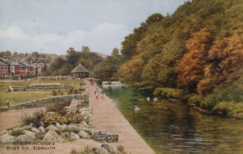 Nieuwe Promenade en Rivier Sid, Sidmouth door Alfred Robert Quinton