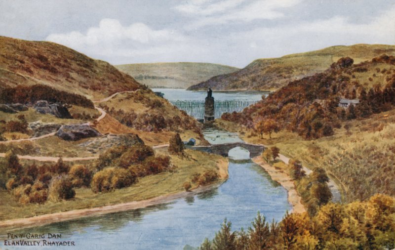Pen-y-Garig Dam, Elan Valley, Rhayader door Alfred Robert Quinton