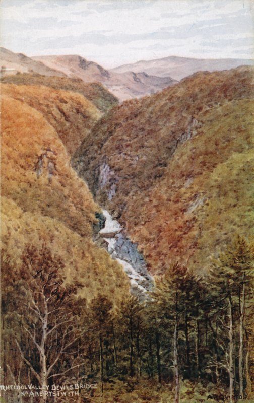 Rheidol Vallei, Duivelsbrug, nabij Aberystwyth door Alfred Robert Quinton