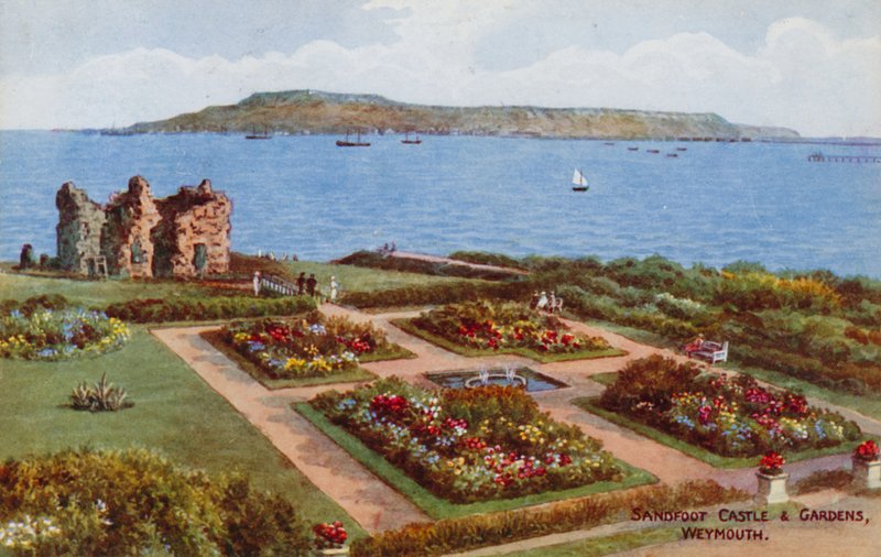 Sandfoot Castle en tuinen, Weymouth door Alfred Robert Quinton