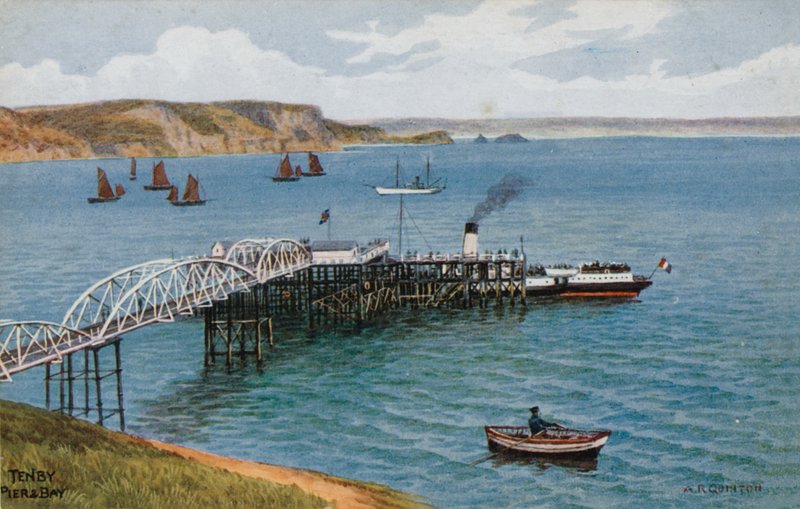 Tenby, pier en baai door Alfred Robert Quinton