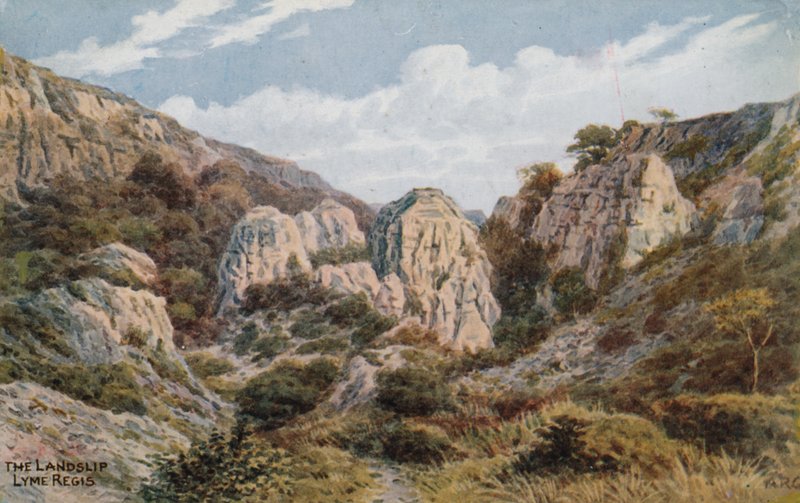 De aardverschuiving, Lyme Regis door Alfred Robert Quinton