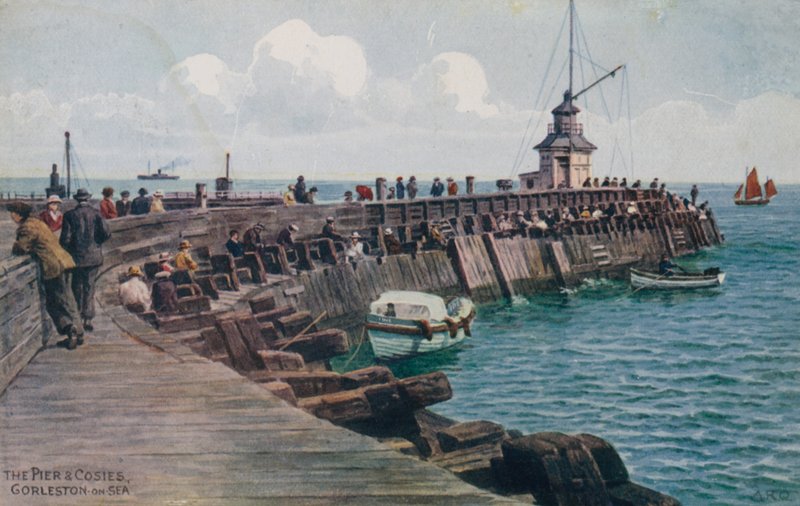 De pier en Cosies, Gorleston-on-Sea door Alfred Robert Quinton