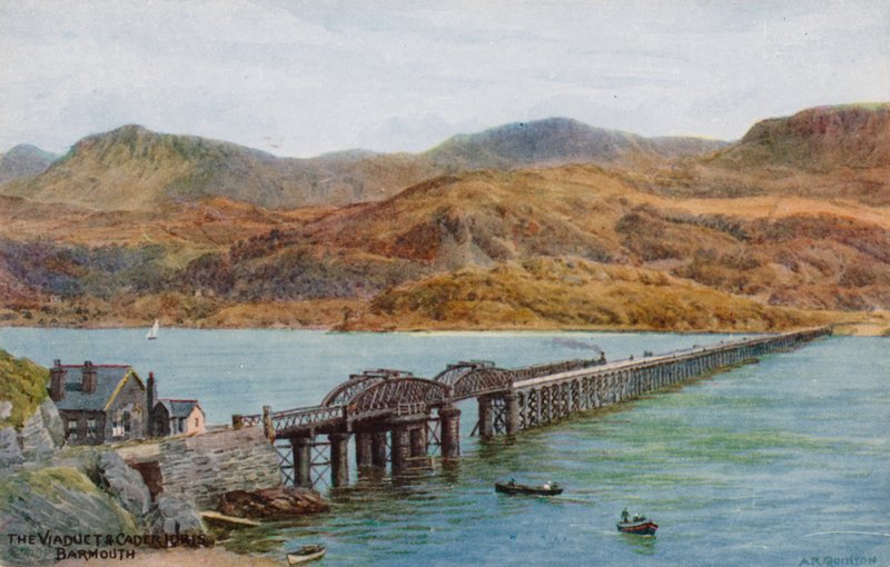 Het Viaduct en Cader Idris, Barmouth door Alfred Robert Quinton