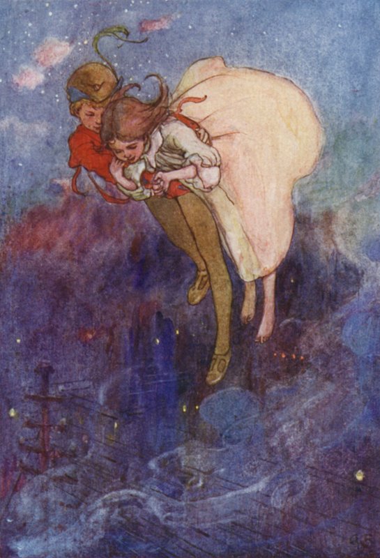 Daar dreven ze weg. door Alice Bolingbroke (after) Woodward