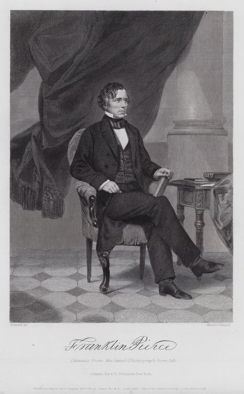 Franklin Pierce (gravure) door Alonzo (after) Chappel
