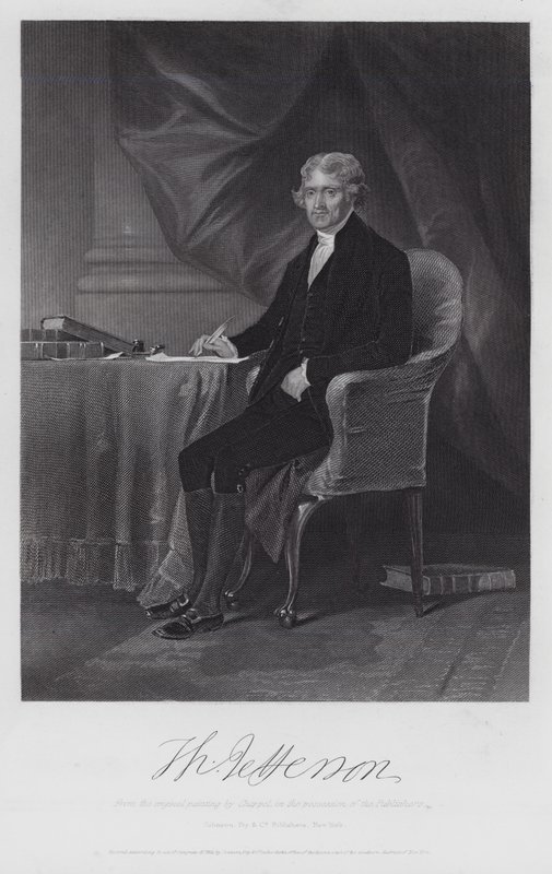 Thomas Jefferson door Alonzo (after) Chappel