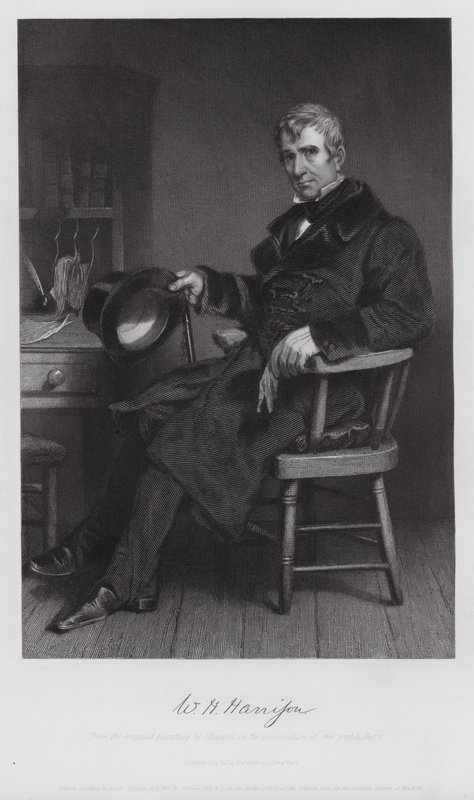 William Henry Harrison (gravure) door Alonzo (after) Chappel