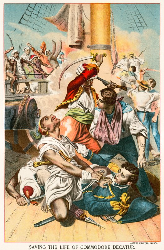 Het leven van Commodore Decatur redden door Alonzo Chappel