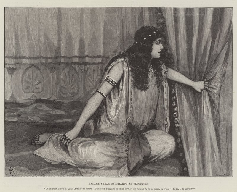 Madame Sarah Bernhardt als Cleopatra door Amedee Forestier