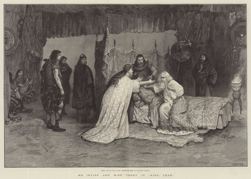 Mr. Irving en Miss Terry in King Lear door Amedee Forestier
