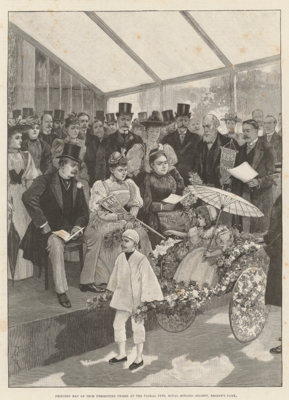 Prinses May van Teck presenteert Prijzen op het Bloemenfeest, Royal Botanic Society, Regent