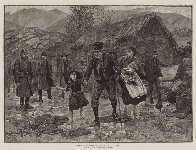 Scène bij een Ierse Uithuiszetting in County Kerry door Amedee Forestier