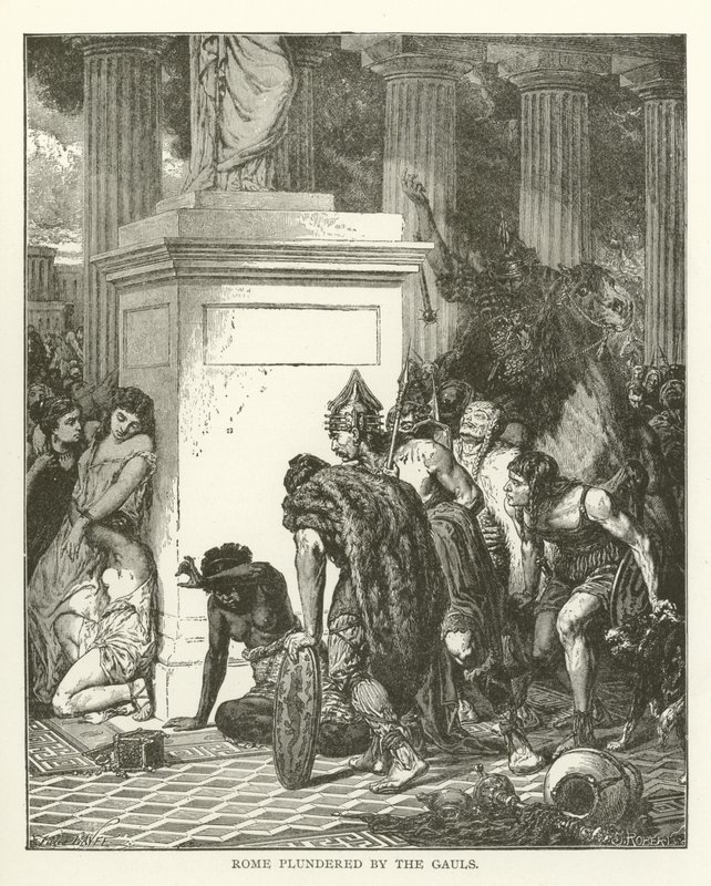 Rome geplunderd door de Galliërs door American School