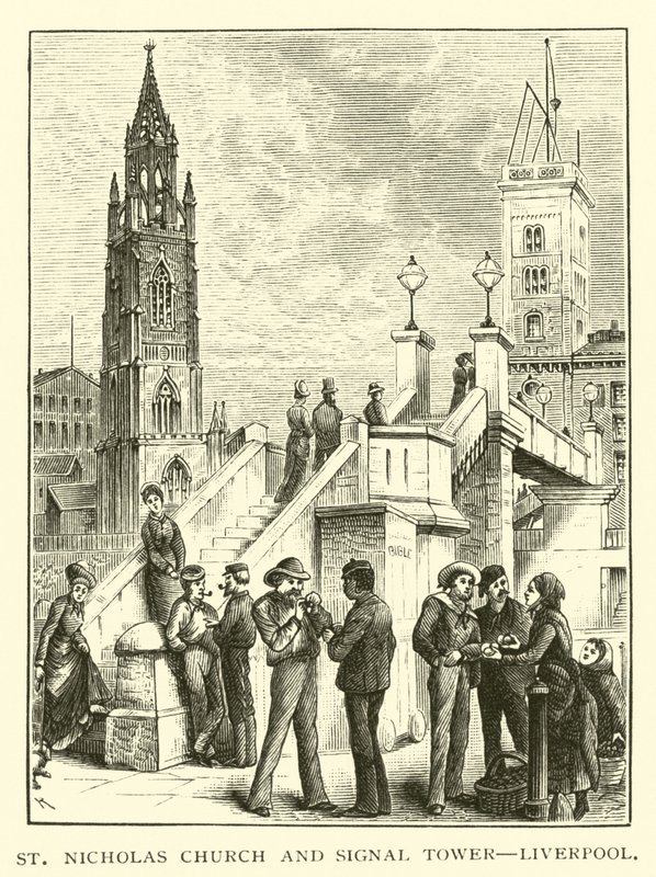 St. Nicholas Kerk en Signaaltoren, Liverpool door American School