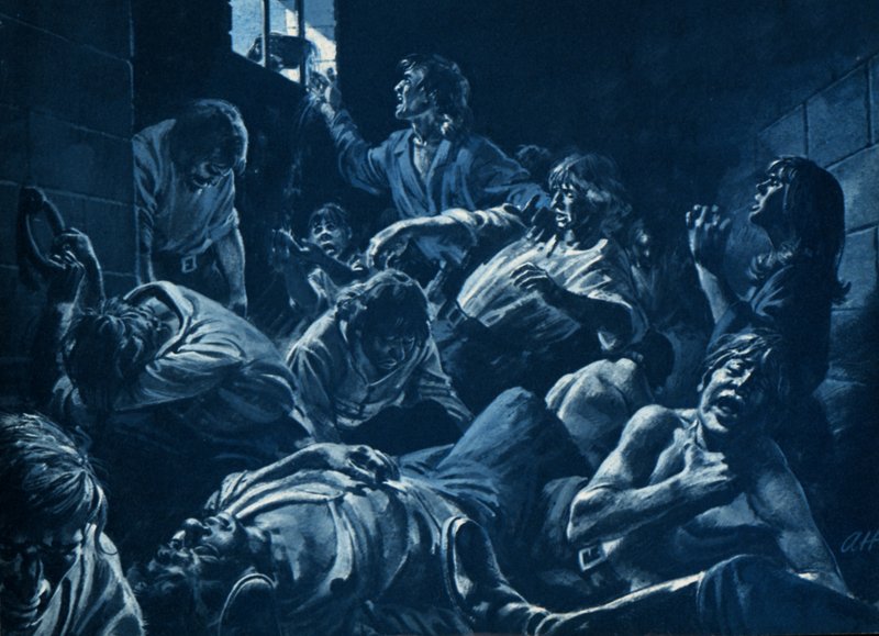 Het zwarte gat van Calcutta (litho) door Andrew Howat