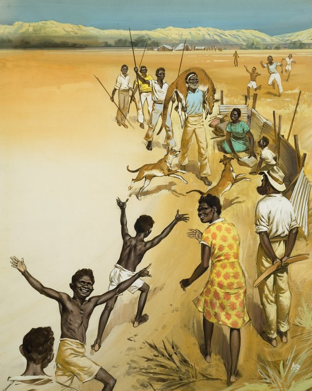 Aborigines (gouache op papier) door Angus McBride