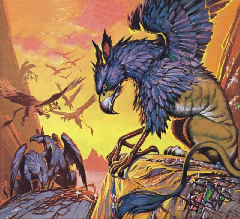 Gryphons (kleurenlitho) door Angus McBride