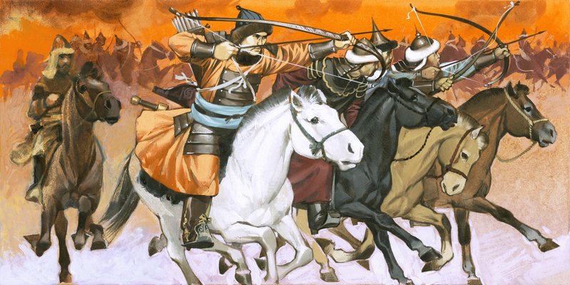 Mongoolse ruiters door Angus McBride