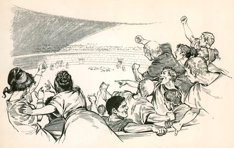 Spektakel in een Romeins circus door Angus McBride